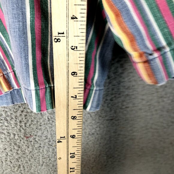 Vintage 90s Cross Colours Striped Shorts Multi Color Preppy HipHop Retro Size 36 - Picture 6 of 7